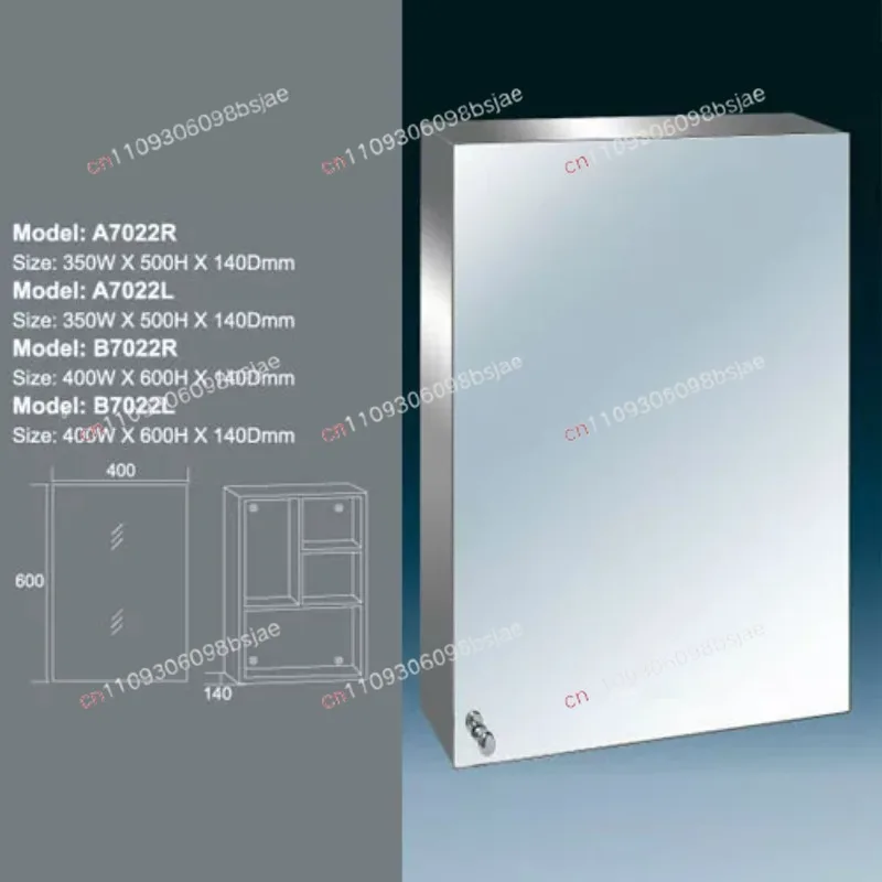 304 stainless steel mirror cabinet bathroom mirror box toilet locker hanging cabinet storage cabinet view 4