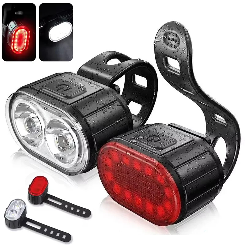 

Bucklos Bike Front Rear Light Usb Charge Light Set Waterproof Taillight Mtb Road Bicycle Warning Cycling Rear Lamp Tail Lights