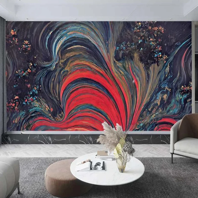 Custom 3D Any Size Mural Wallpaper Abstract Art Oil Painting Texture Background Decor Wall Mural Papel De Parede Tapety Fresco