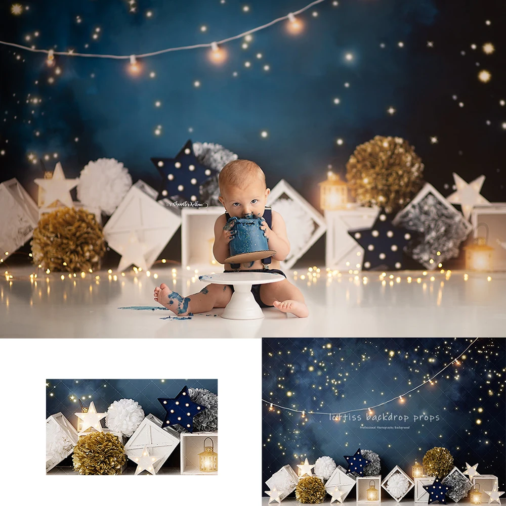 

Starry Night Photography Backdrops Kids Adult Photocall Decors Baby Child Cake Smash Birthday Backgrounds