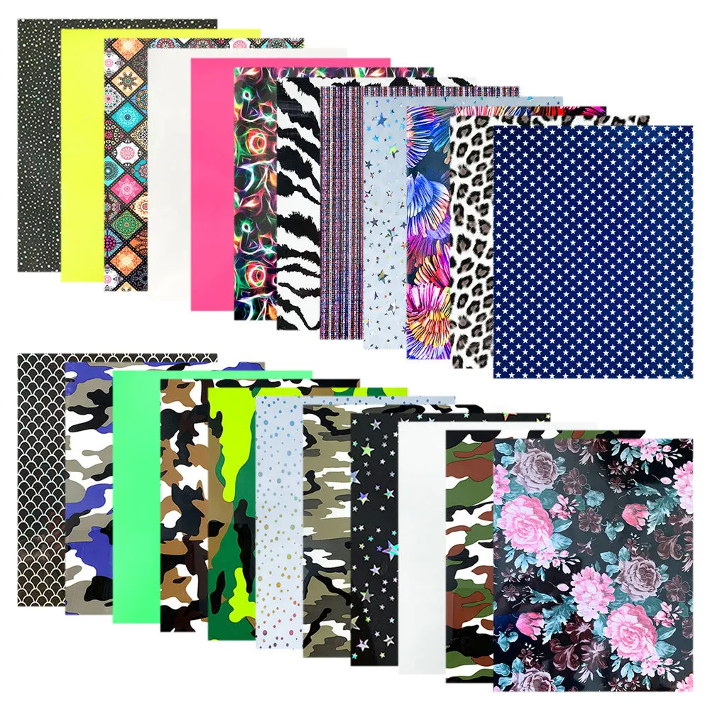 5pcs Bundle Heat Transfer Vinyl 12×10 inch Hot Press Vinyl Iron on for Clothes HTV Tshirt Decor Film Easy to Cut DIY Decoration