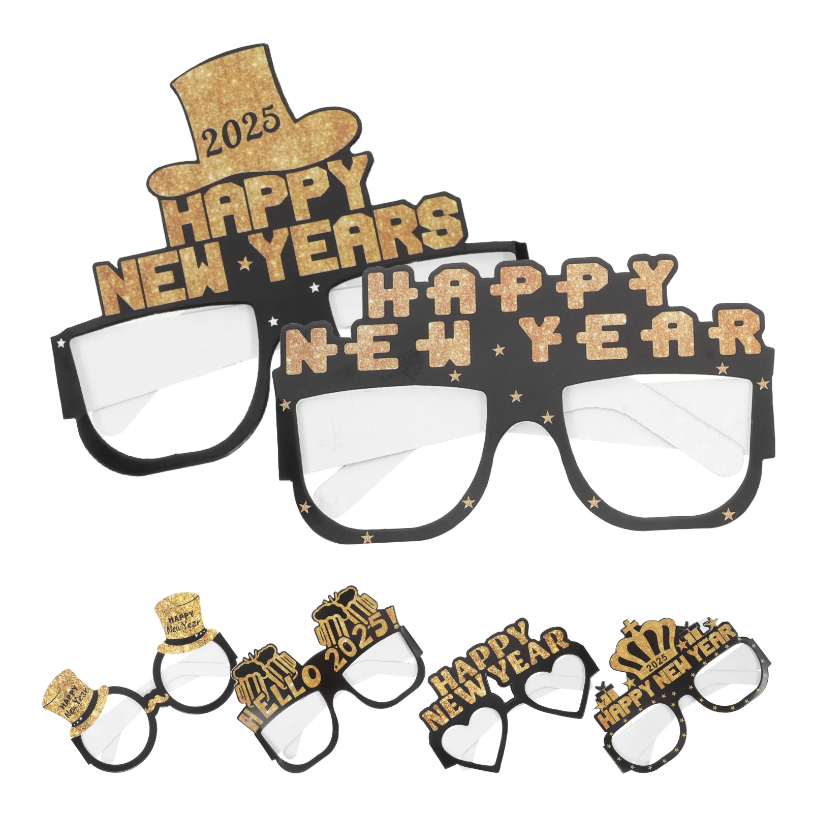 

6Pcs 2025 New Year Party Glasses Frames Creative Performance Props New Year Glasses for 2025