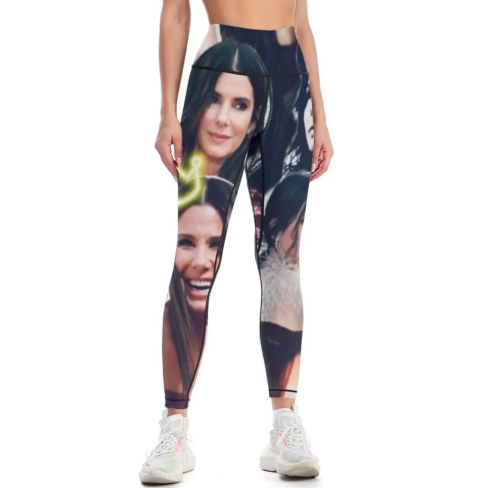 

Sandra Bullock Collage Leggings Pants sport Fitness's gym clothes Womens Leggings