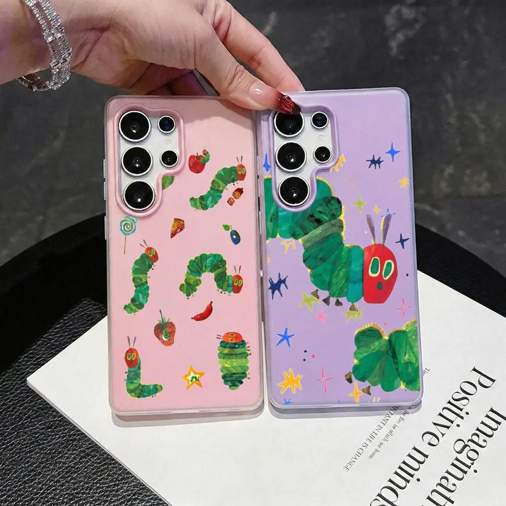 The Very Hungry Caterpillar Phone Case 2-in-1 Detachable Clear Case for Samsung S26-S22 Multi-Color Card Holder Soft TPU