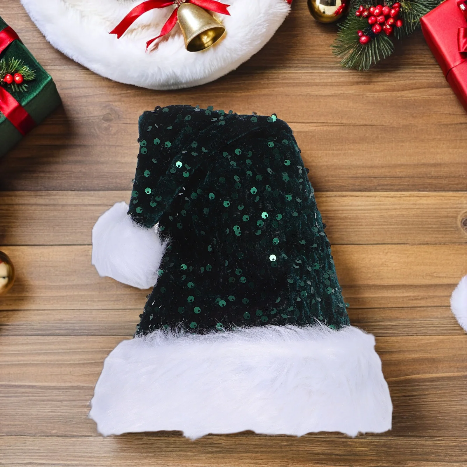 

Christmas Sequin Santa Hat For Adults Sparkly Holiday Party Hat Fancy Dress Costume Accessory New Year Carnival Photo Prop