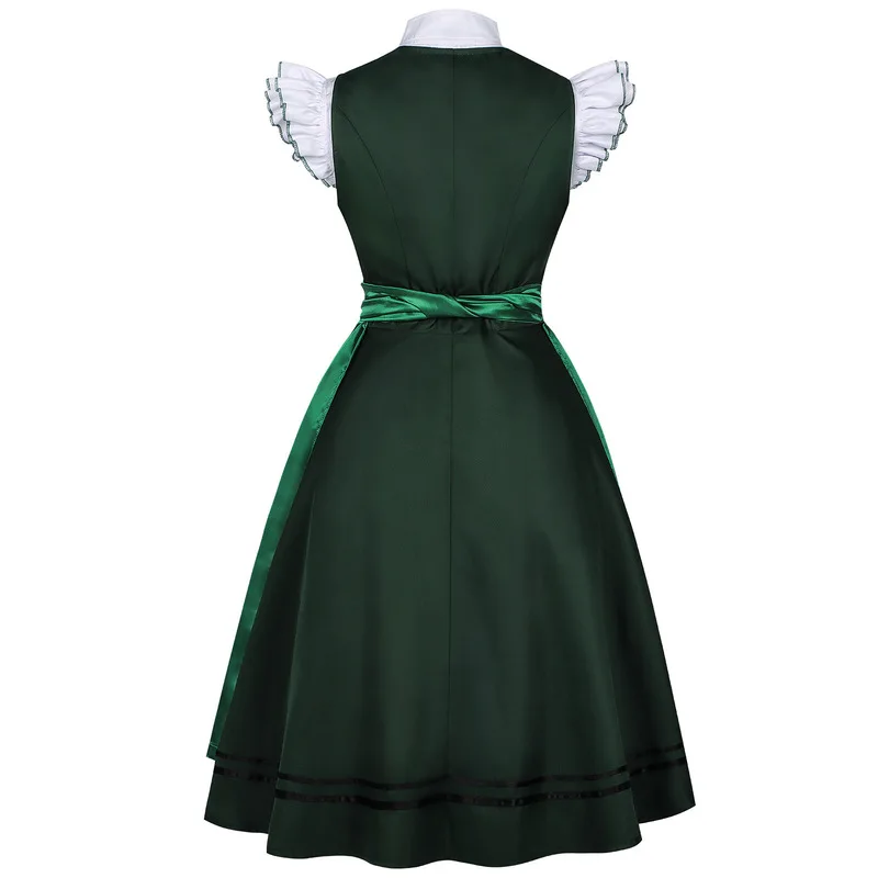 QICHE Women Bavarian Two Piece Dress Set Traditional Munich Oktoberfest Festival Party Outfit
