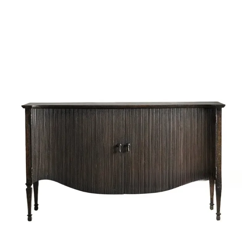 American retro solid wood porch cabinet, foyer entry partition cabinet, French medieval side cabinet, living room