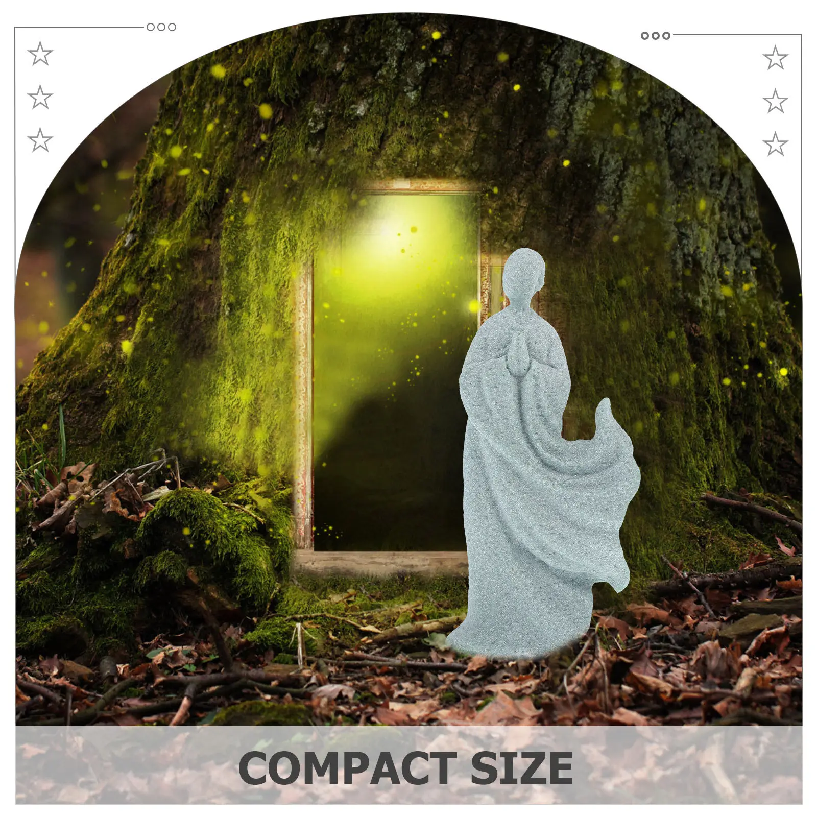 Mini Sandstone Buddha Statue Chinese Style Zen Sculpture Indoor Desktop Decoration Buddha Decor for Meditation Enlightenment