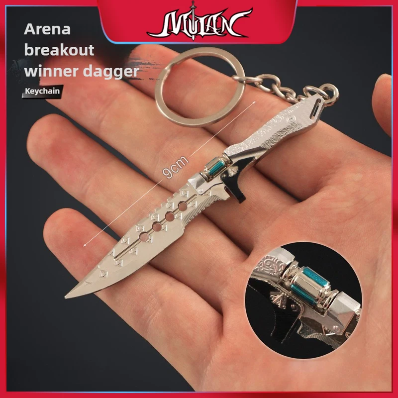 

Arena Breakout Chinese Game Peripherals Mini Winter Knife Metal Craft Model Keychain Collectible Backpack Key Ring Gift Boy Toy
