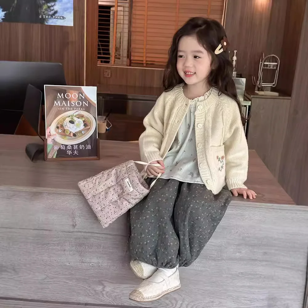 

Изысканный трикотаж для девочек, милые кардиганы и топы, плотная и элегантная осенняя мода