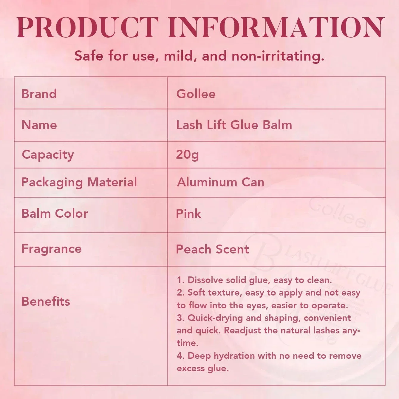 กาวติดขนตา Gollee New Solid Eyelash Lift Glue Fixing Adhesive 20 กรัม กลิ่นพีช ไม่ระคายเคือง กาวติดขนตาแบบแข็ง ยกขนตา บาล์ม