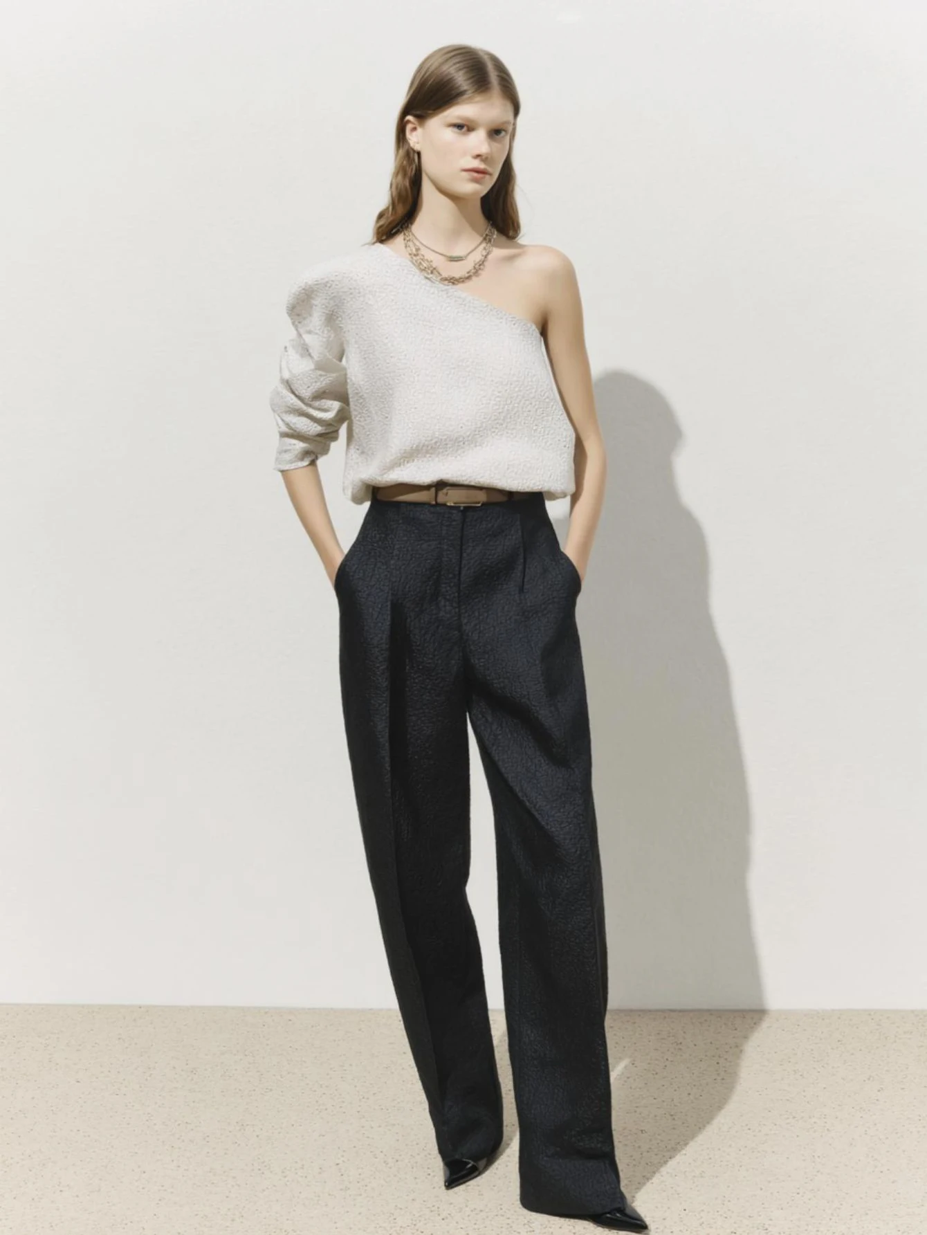 بنطال نسائي كاجوال مستقيم صيفي بطول كامل مع جيوب للارتداء اليومي الأساسي #1