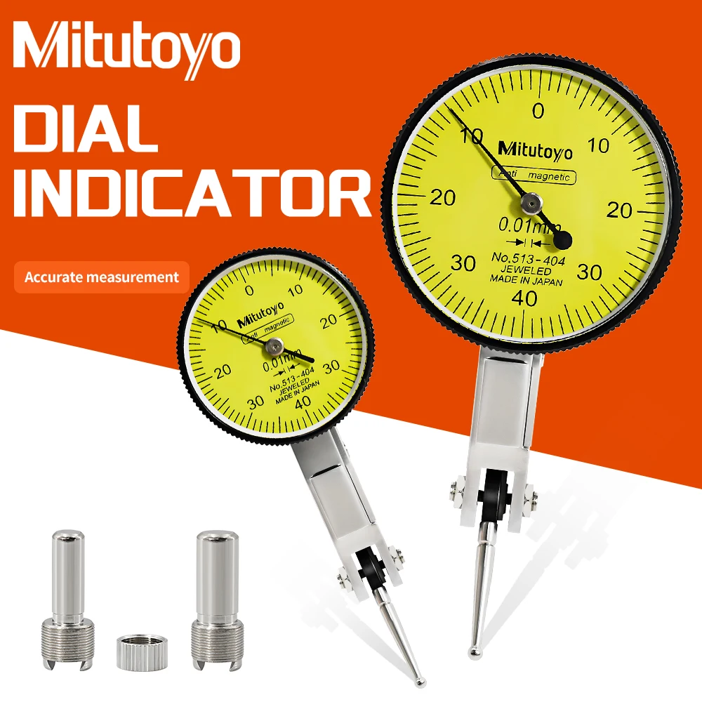 

Mitutoyo Dial Indicator high-accuracy 513-404 Dial Gaug 0.01 Range 0-0.8mm with 180°swivel 32mm /38mm Measuring Tools