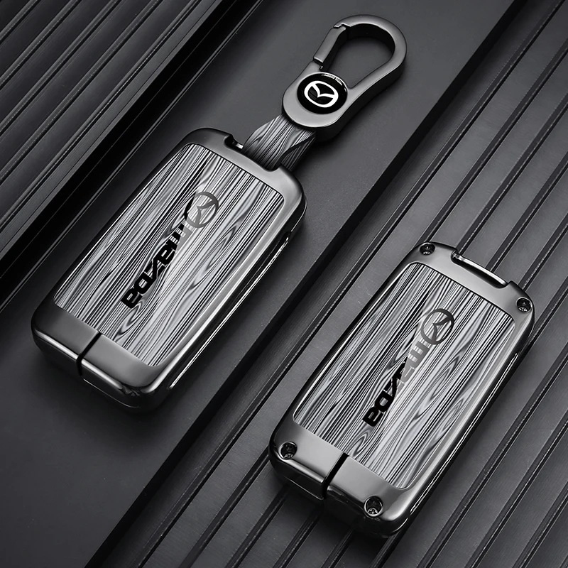 Leather Car Smart Key Case Cover Shell Fob For Mazda 3 Alexa CX-30 CX30 CX4 CX5 CX-5 CX-8 2019 2020 Keychain Auto Accessories