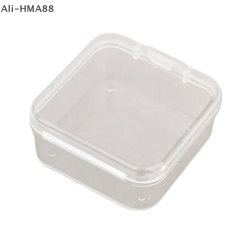 Mini scatola portaoggetti in plastica da 5 pezzi Custodia trasparente per gioielli Orecchini Anelli Scatole Contenitore per piccoli oggetti