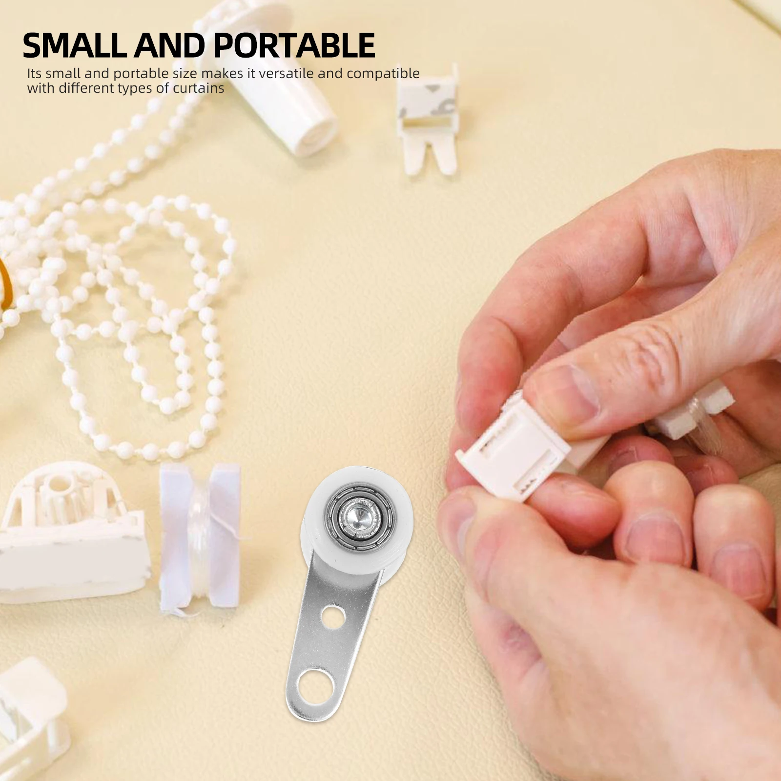 

2pcs Double Pulley Block Heavy Duty Curtain Pulley Sliding Door Parts Strong Load Bearing Smooth Sliding Easy Install