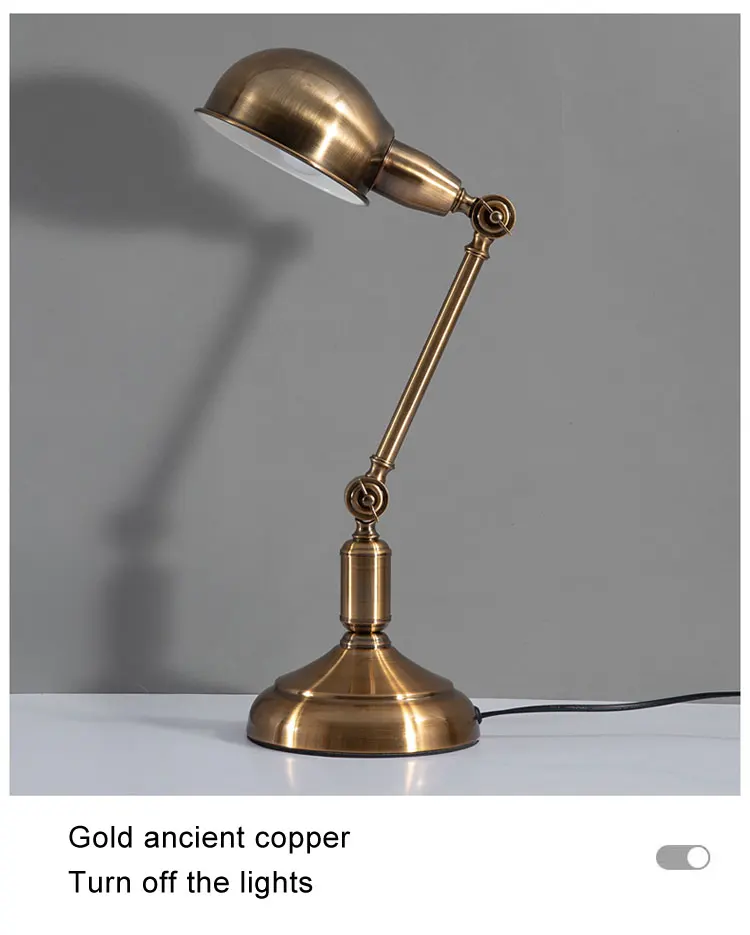 American Style Retro Light Luxury Eye Care Table Lamp Creative Learning Desk Lamp European Style Living Room Bedroom BedsideLamp