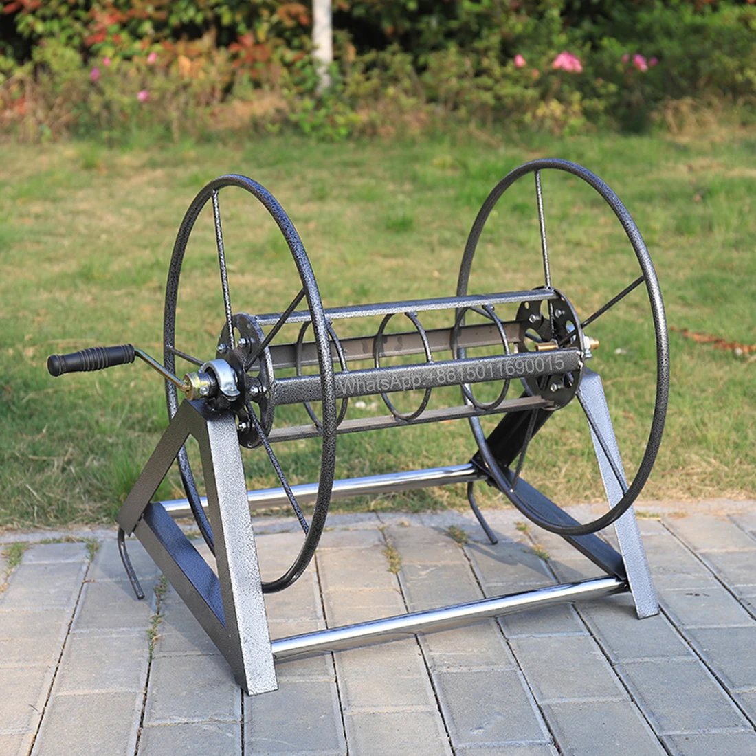 Hand-cranked pipe winding machine thickened household garden watering pipe reel storage rack pipe collector water rack