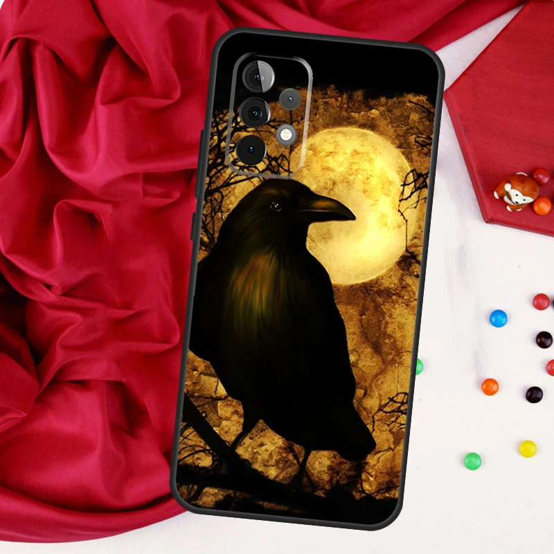 The Raven Halloween Case For Samsung Galaxy A54 A34 A14 A53 A52 A51 A71 A13 A23 A33 A73 A12 A22 A32 Cover Funda