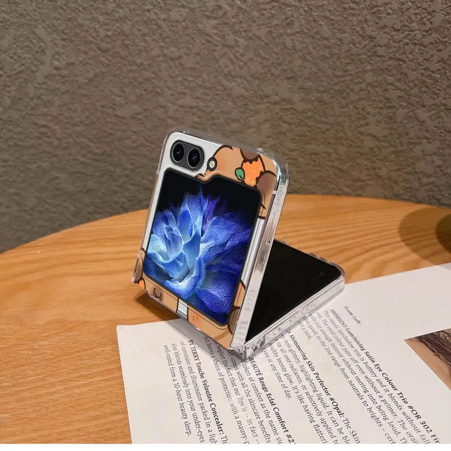 حافظة كارتون كابيبارا لهاتف سامسونج جالاكسي ZFlip6 Z Flip 7 6 5 4 3 ZFlip5 ZFlip7 ZFlip4 ZFlip3 غطاء هاتف ناعم شفاف #3