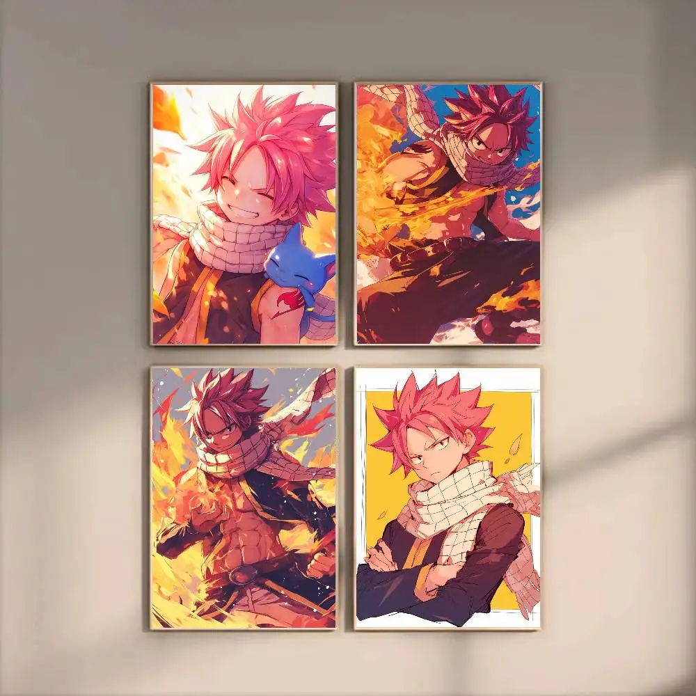 Natsu Dragneel Animation Fairy Tail Poster Art Sticky Wall Waterproof Home Living Room Bedroom Bar Aesthetic Decoration