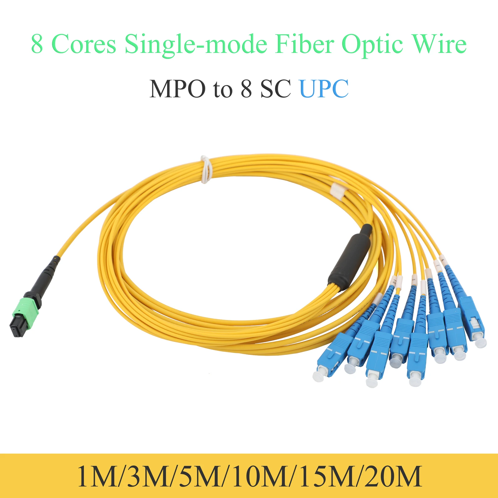 

1 шт. одномодовый 8-ядерный оптоволоконный патч-кабель MPO/PC на 8SC/UPC 1 м/3 м/5 м/10 м/15 м/20 м SM перемычки для телекоммуникационной сети