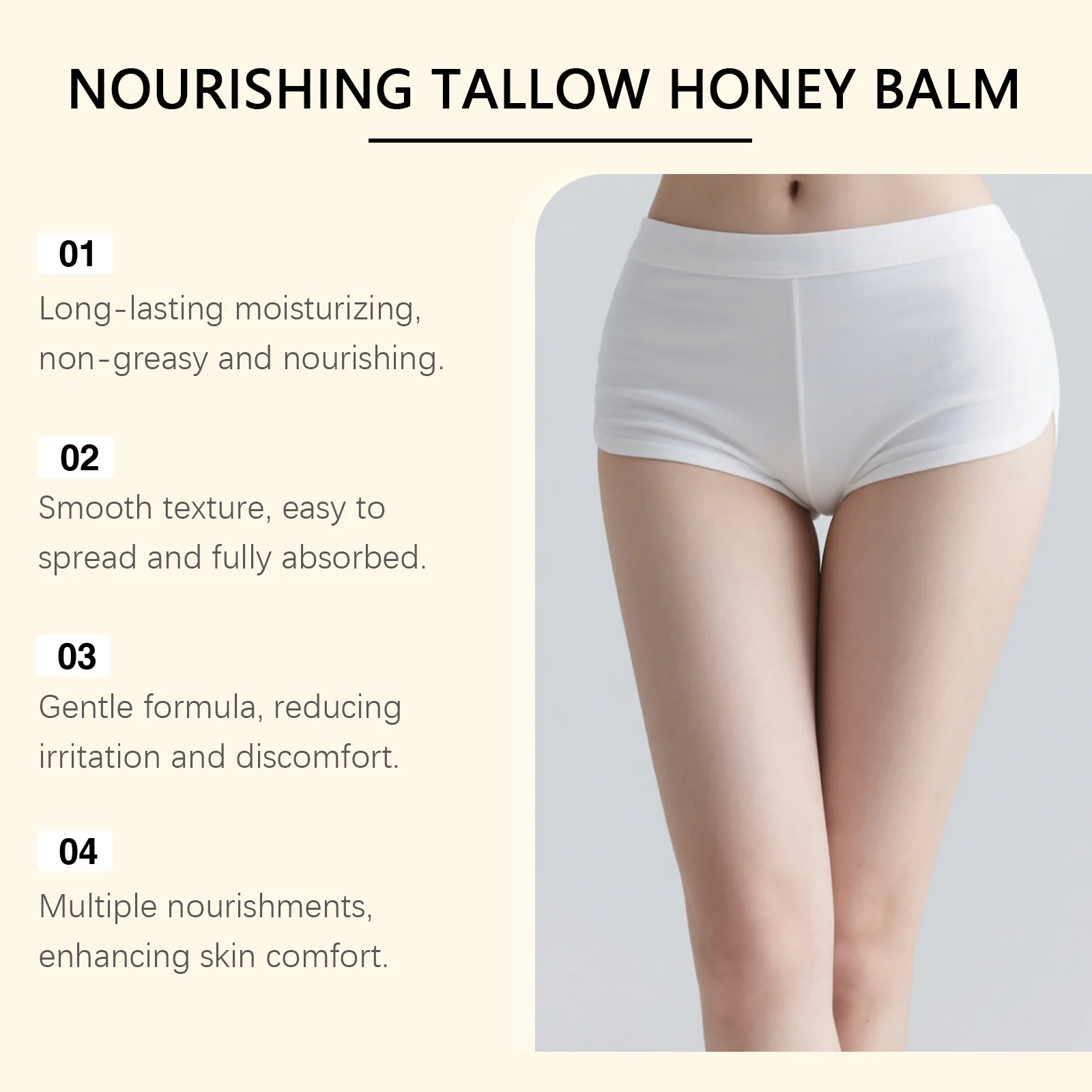 WOODSLEEP Tallow Honey Balm Deeply Nourishes Skin Long-lasting Hydration Easy to Absorb Maintain Elasticity Can Be Base Makeup