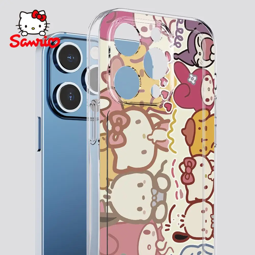 

Sanrio Hellokitty Phone Case Iphone 16/15/14/13/12/11/x/xs/xs Max/pro Max Woman Iphone 16 Promax Case Sanrio Kt Kawaii Gift