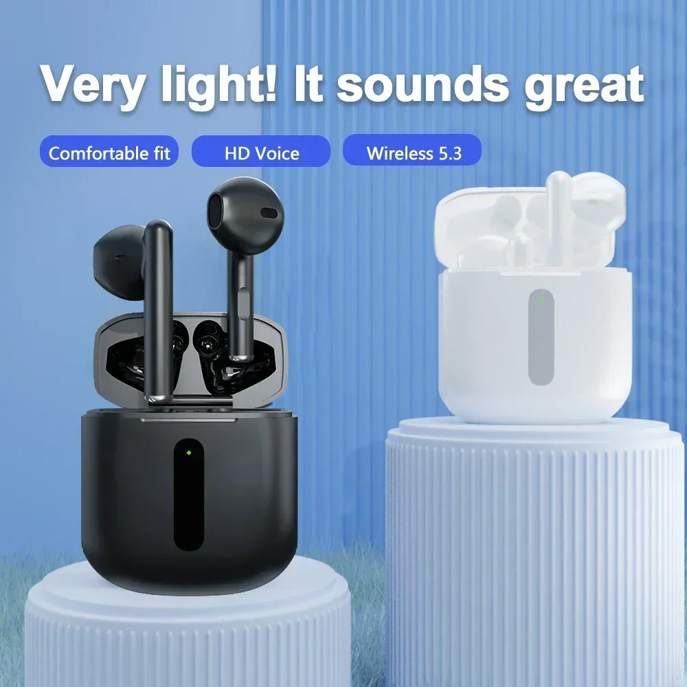 Pro 4 TWS headphone nirkabel, Earphone Bluetooth kompatibel 5.3 tahan air dengan Mic untuk iPhone Pro4