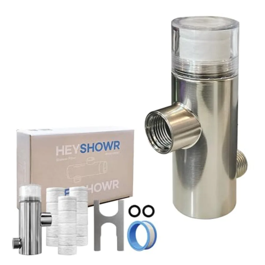 

NSF 42 Certified Universal and Easy Installation Shower Filter - High Output Water Softener System with 3 Replacement Cartridge