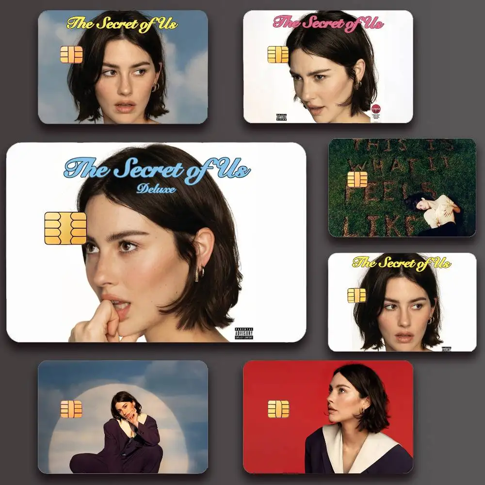 G-Gracie Abrams The Secret Of Us Poster Credit Skin Cover Card Stickers 4PCS Film Bus Pass Front Decoration Bank Debit