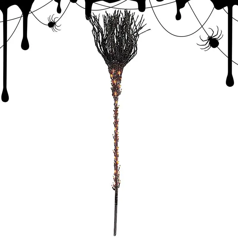 

Halloween Outdoor Broom Path Lights Witch Broom Path Lights Broom Garden Markers For Home Yard Garden Holiday Decorations