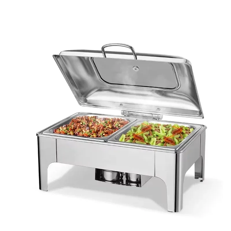 9L Stainless Steel Chafing Dish Set Food Warmer Buffet Catering Equipment Hotel Restaurant Supplies Hot Pot Serving Tray