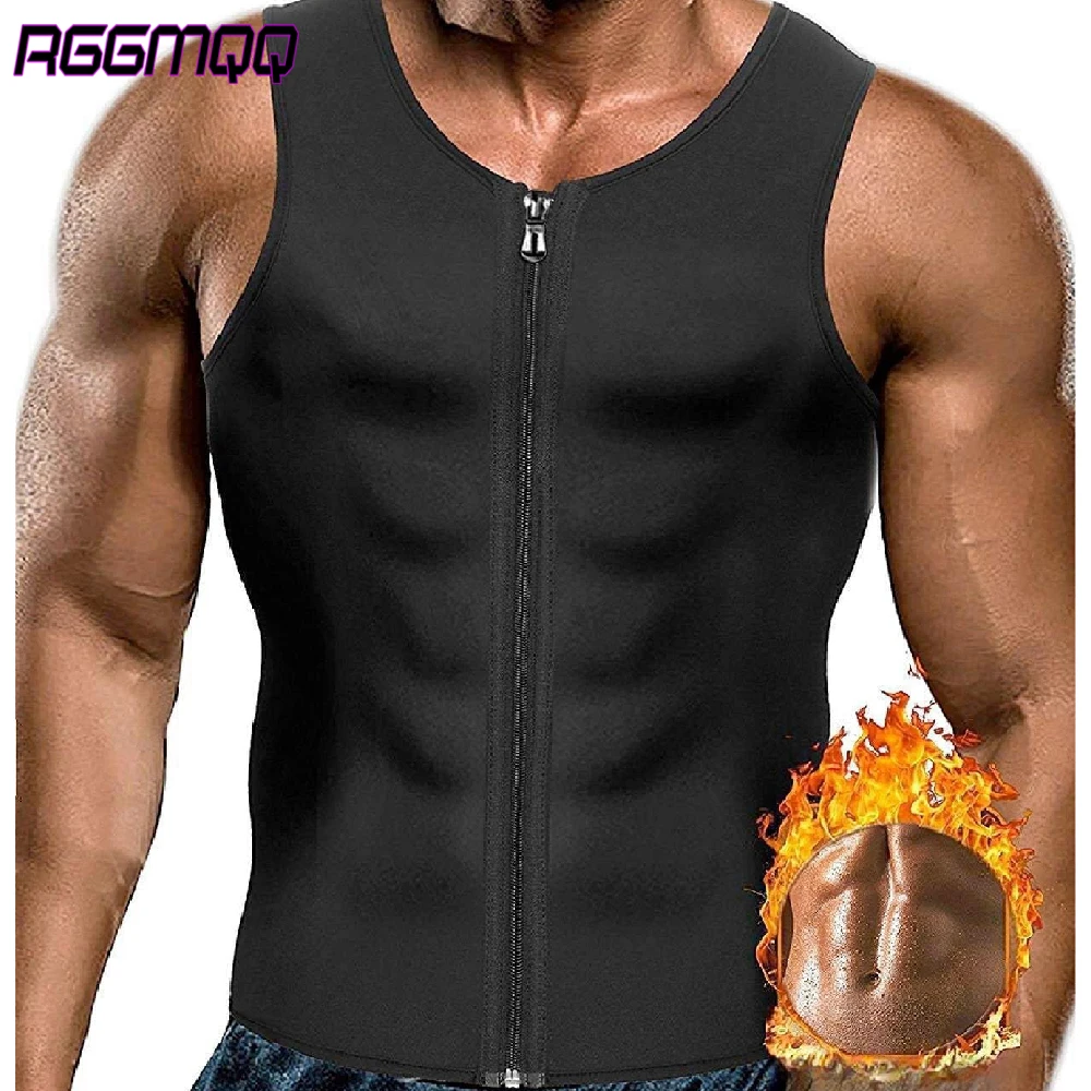 1PCS Hot Neoprene Sauna Vest for Men, Zipper Workout Tank Top Shirt, Waist Trainer Corset Body Shaper for Gym & Cardio Training