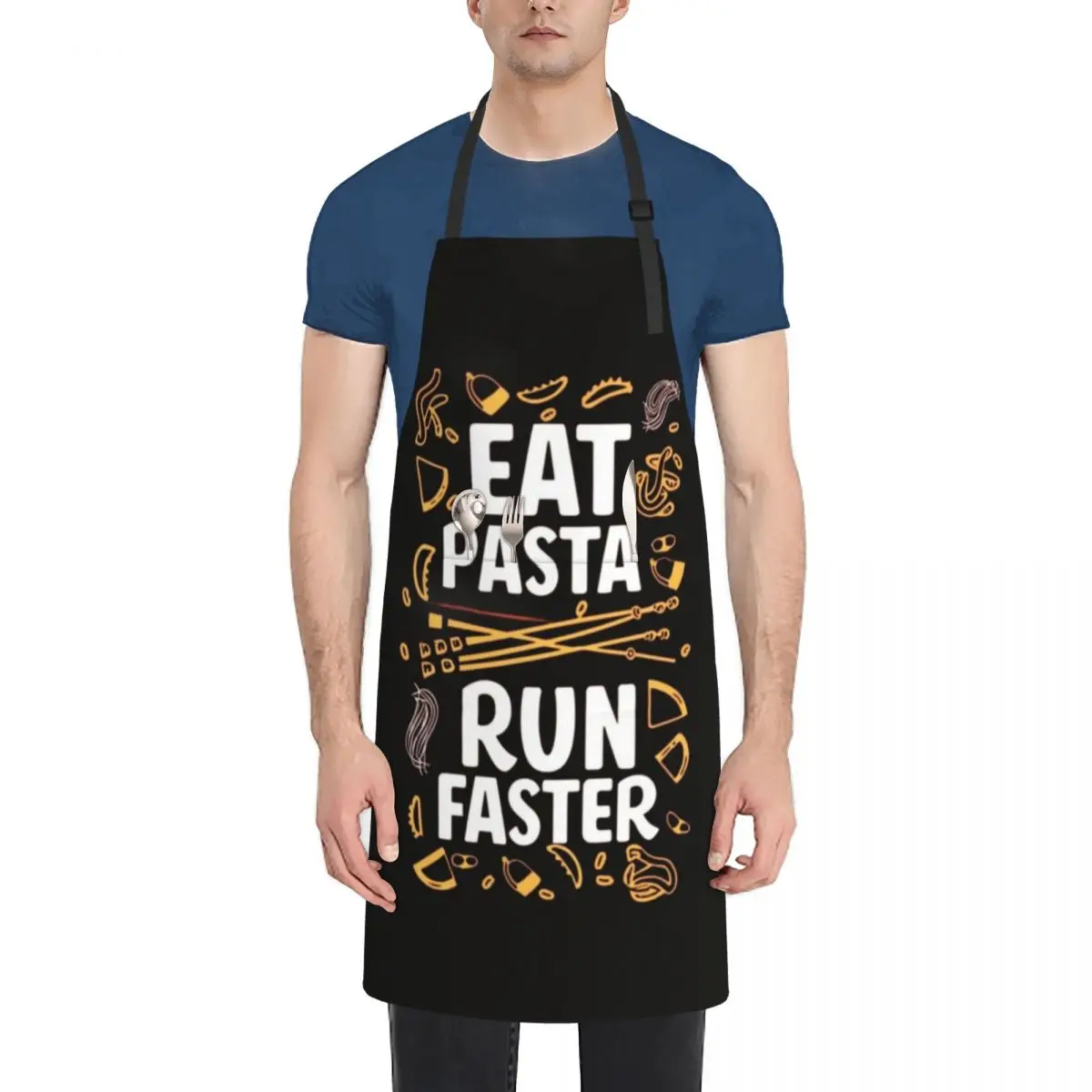 

Eat pasta run Fast Apron chef costume barber men Cooking Clothes Apron