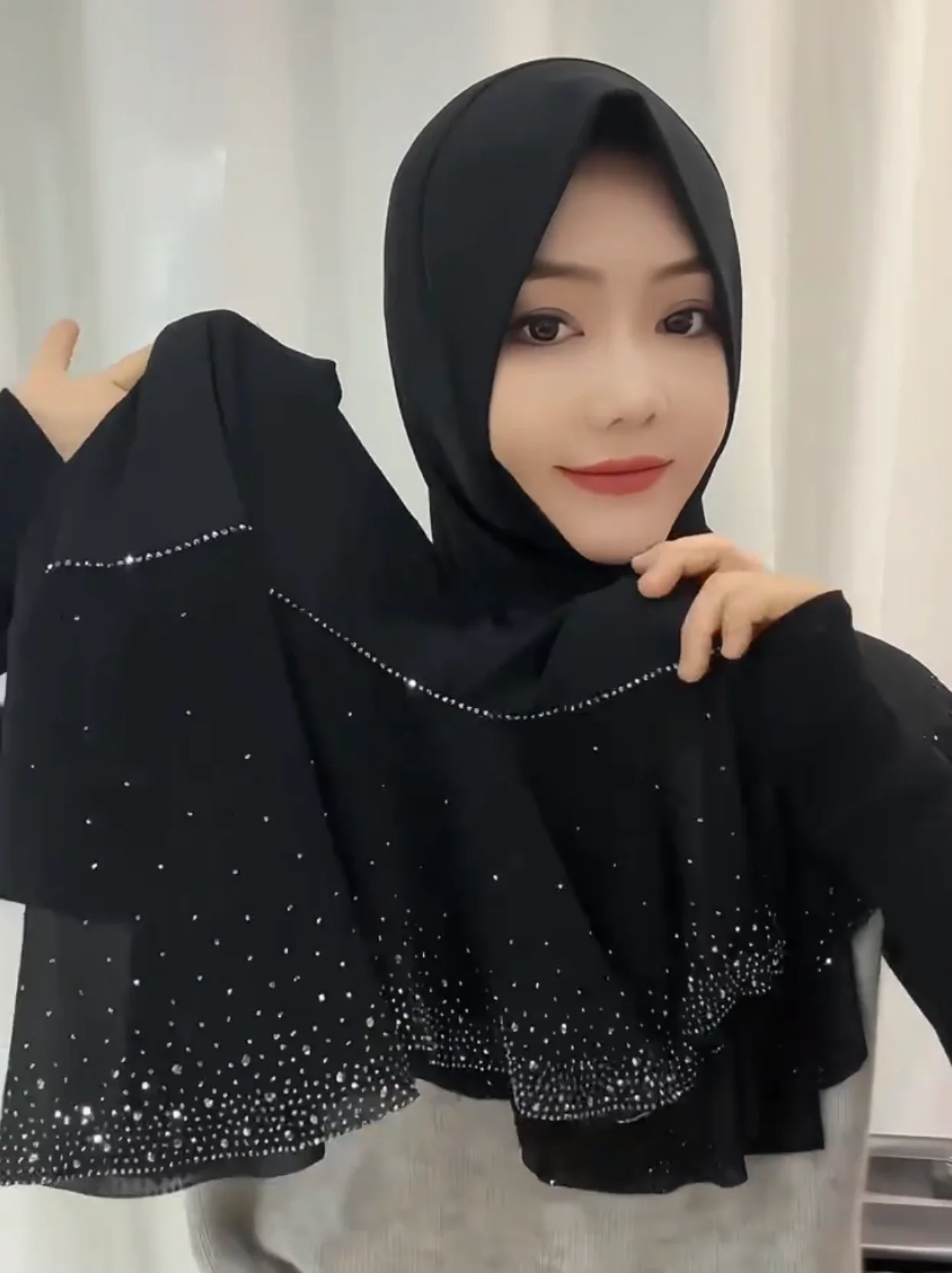 Glittery Shayla Moslem Malaysia Lady Long Cover Ready Hijab