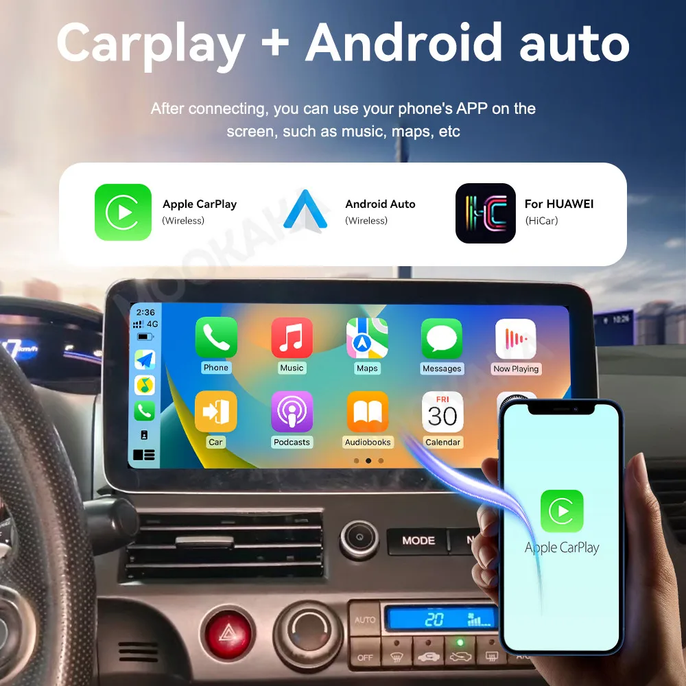 

Для Honda Civic 2008-2011 Android автомобильный радиоприемник мультимедийное видео Carplay авторадио стерео GPS навигация головное устройство