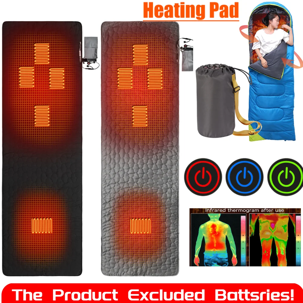 USB Heating Mat Outdoor Camping Sleep Sheet 5 Zones Heating Adjustable Camping Tent Sleeping Mattress Thermal Pad Foot Warmer