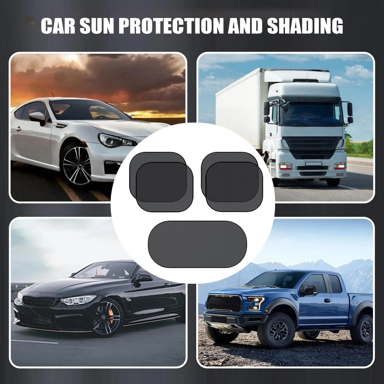 

Car Side Window Shades 5 Pieces UV Blocking Mesh Screen Rear Window Sun Shade for SUV Side Rear Road Trip Summer Driving Travel