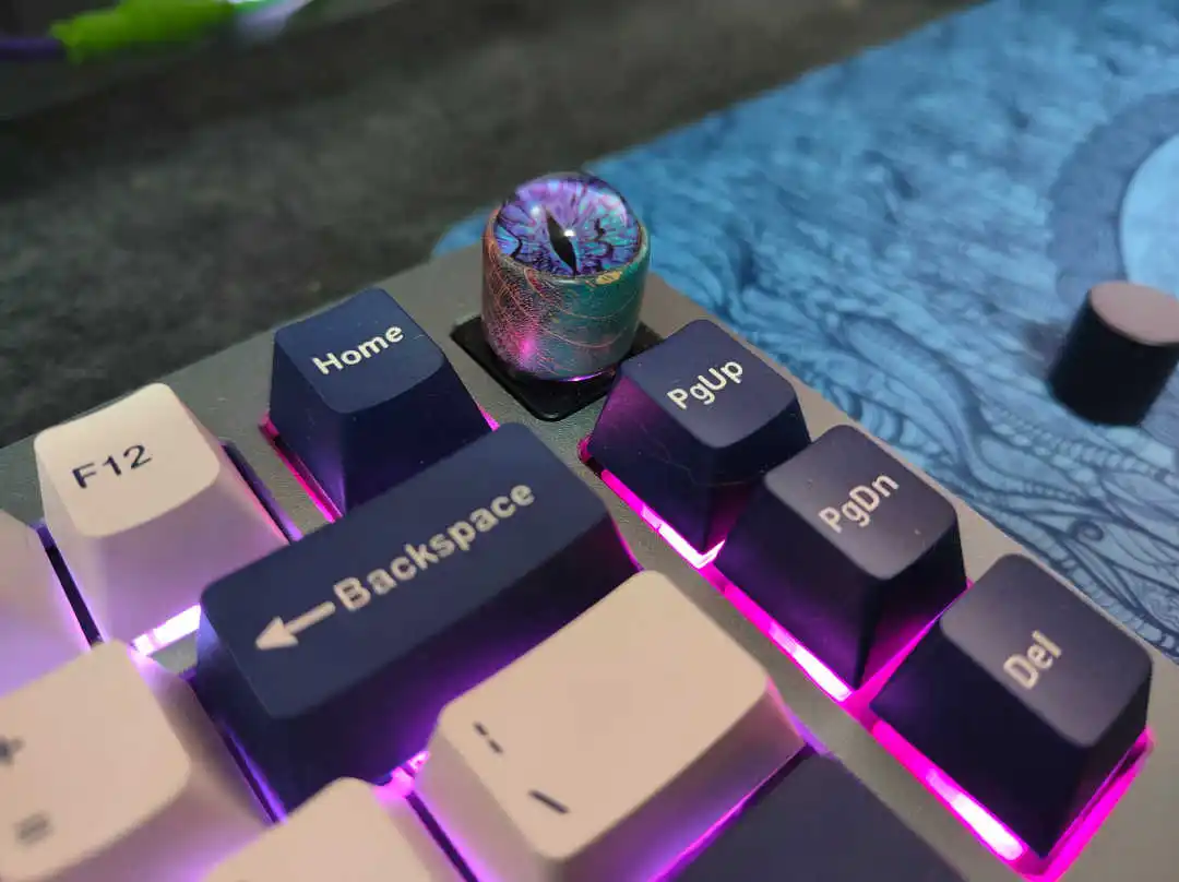 Botão de volume de madeira personalizado para a modificação do teclado tm680, olho de sauron, artesanato artesanal