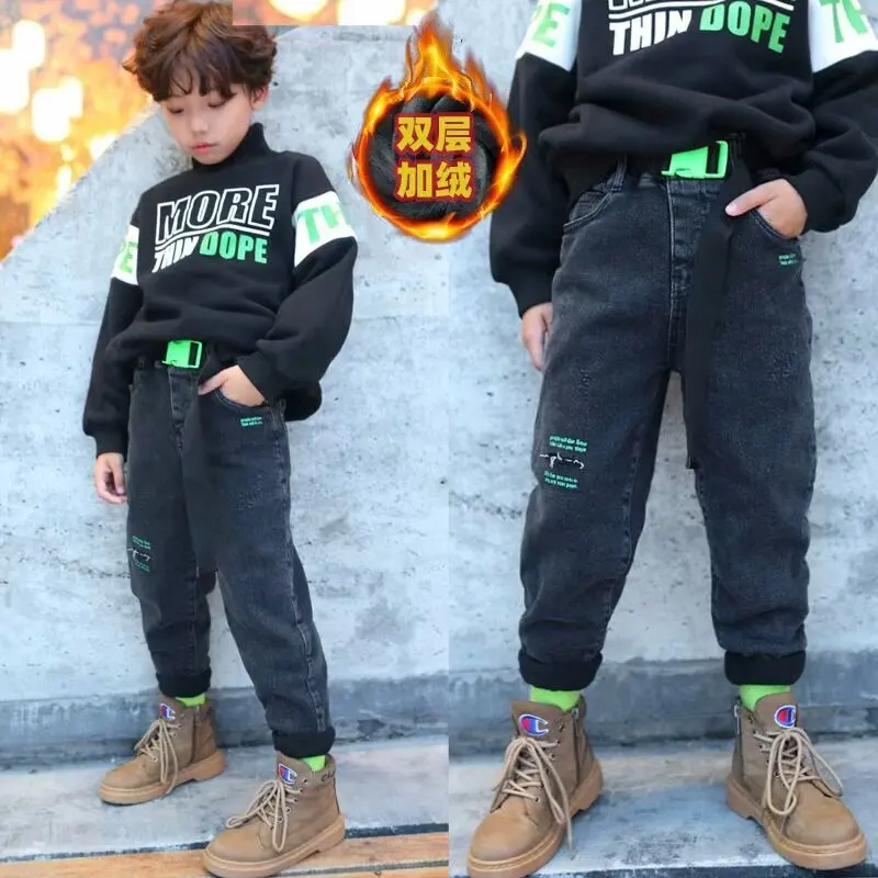 

Autumn Winter Boy Children Jeans Girl Baby Pants Kid Cotton Casual Clothes