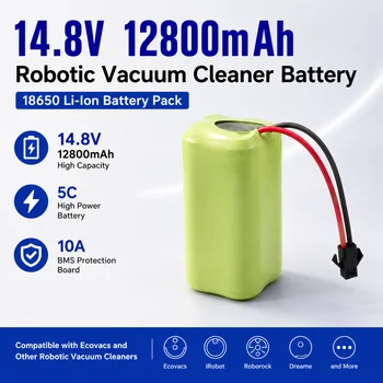Akumulator 14.8V 12800mAh do robota odkurzającego, zamiennik baterii do Ecovacs Deebot Eufy ILIFE Xiaomi Roborock, z zabezpieczeniem BMS
