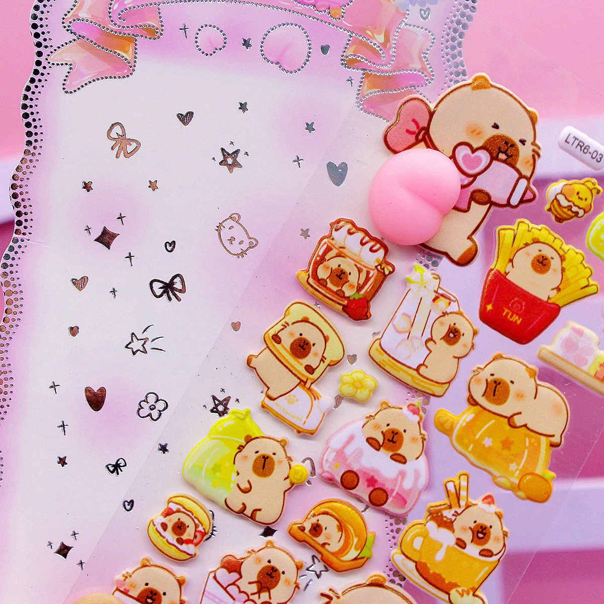 3Pcs Funny Creative Happy Buttocks Stickers Soft Pinched Decals Cute DIY Mobile Case Decorative Handbook Sticker