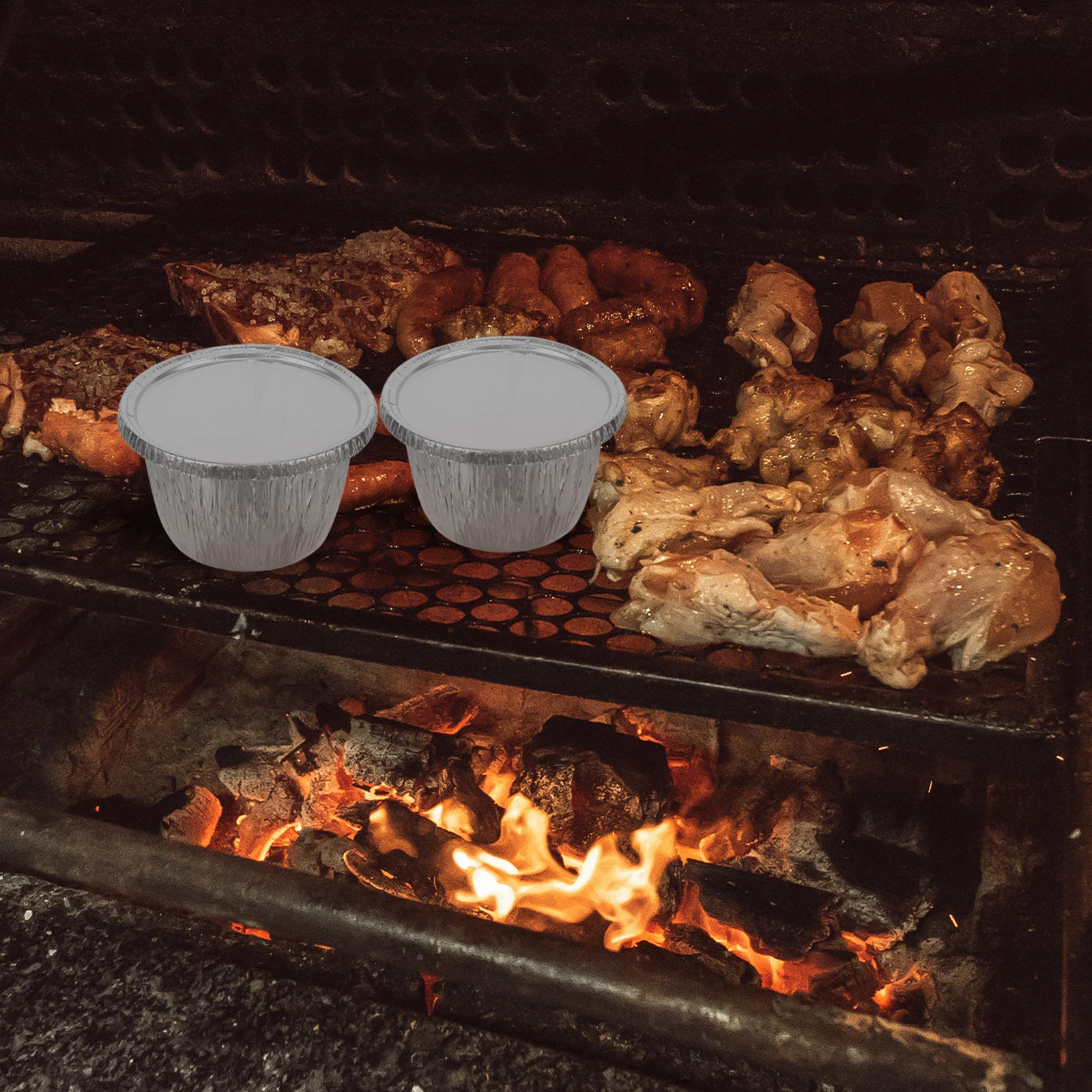 

10 Sets 700ml Disposable Aluminum Foil Meal Boxes Round Takeout Containers with Lid BBQ Camping Party Food Storage Oven Safe