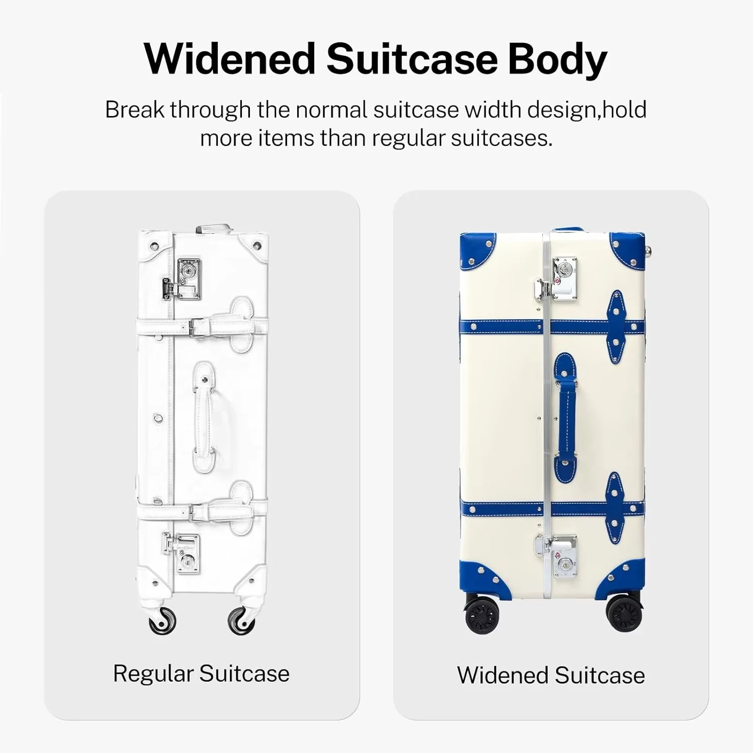 Urecity Travel Suitcases 3Pcs Large Capacity Vintage Luggage With TSA Lock Hot Rolling Suitcase On Wheels 12