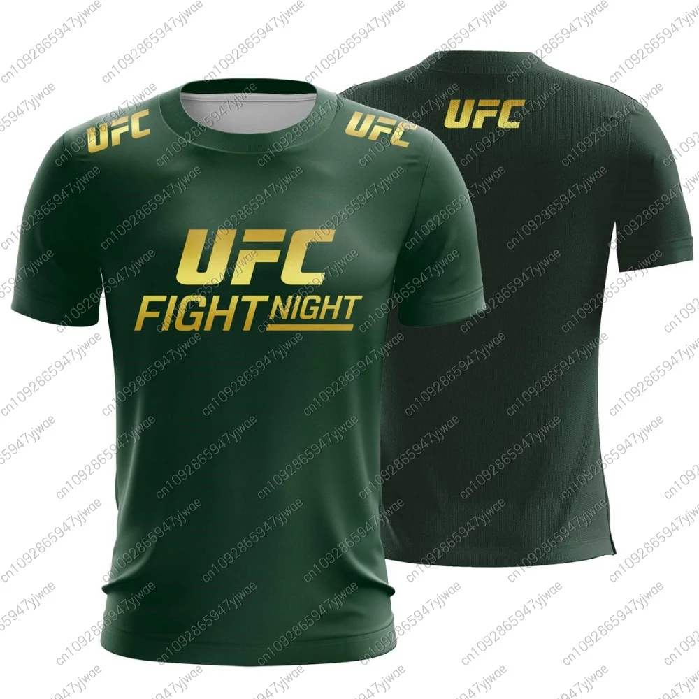 

НОВАЯ Мужская мода Ufc Fight Night Спортивная футболка с коротким рукавом Джерси Тренировочные рубашки для бега Тренажерный зал МУЖСКИЕ черные топы для тренировок Футболки