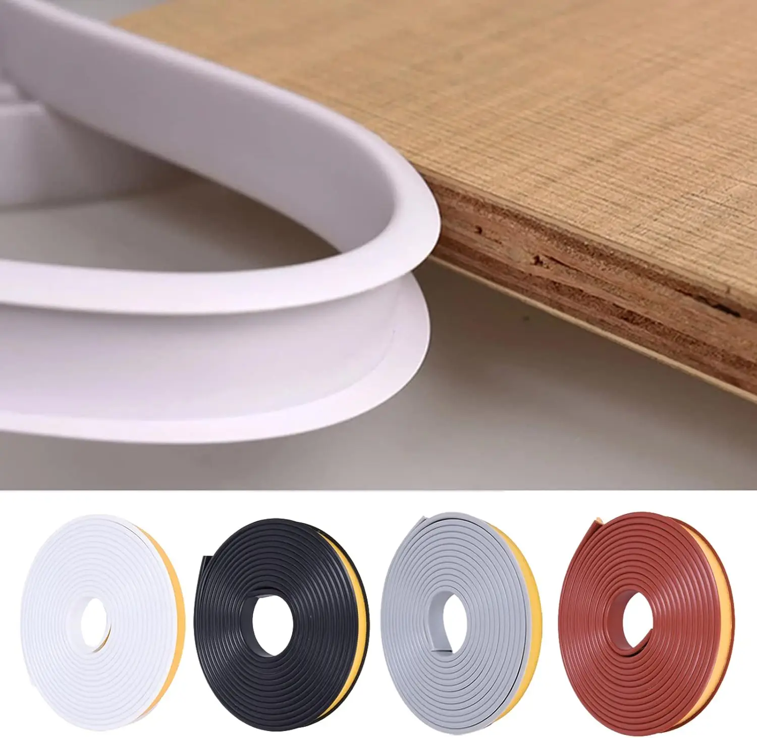 U-Shape Edge Banding, TPE Self Adhesive Veneer Edging Trim Flexible Edge Protector, DIY Furniture Edge Strip For Countertop