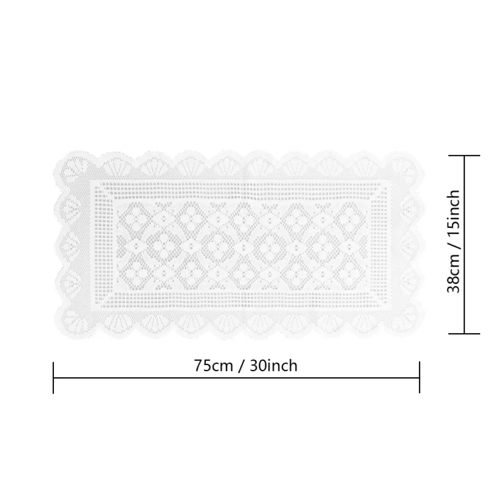 White Lace Table Runner Modern Minimalist Nordic Design Decorative Cover For Dining Room Desk Coffee Table Decorating