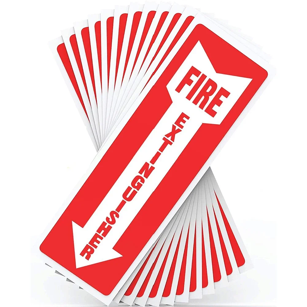 12Pcs 4*12inch Fire Extinguisher Sign Safety Sticker Bright Red White Colors Self Adhesive Weatherproof for Home, Office or Boat