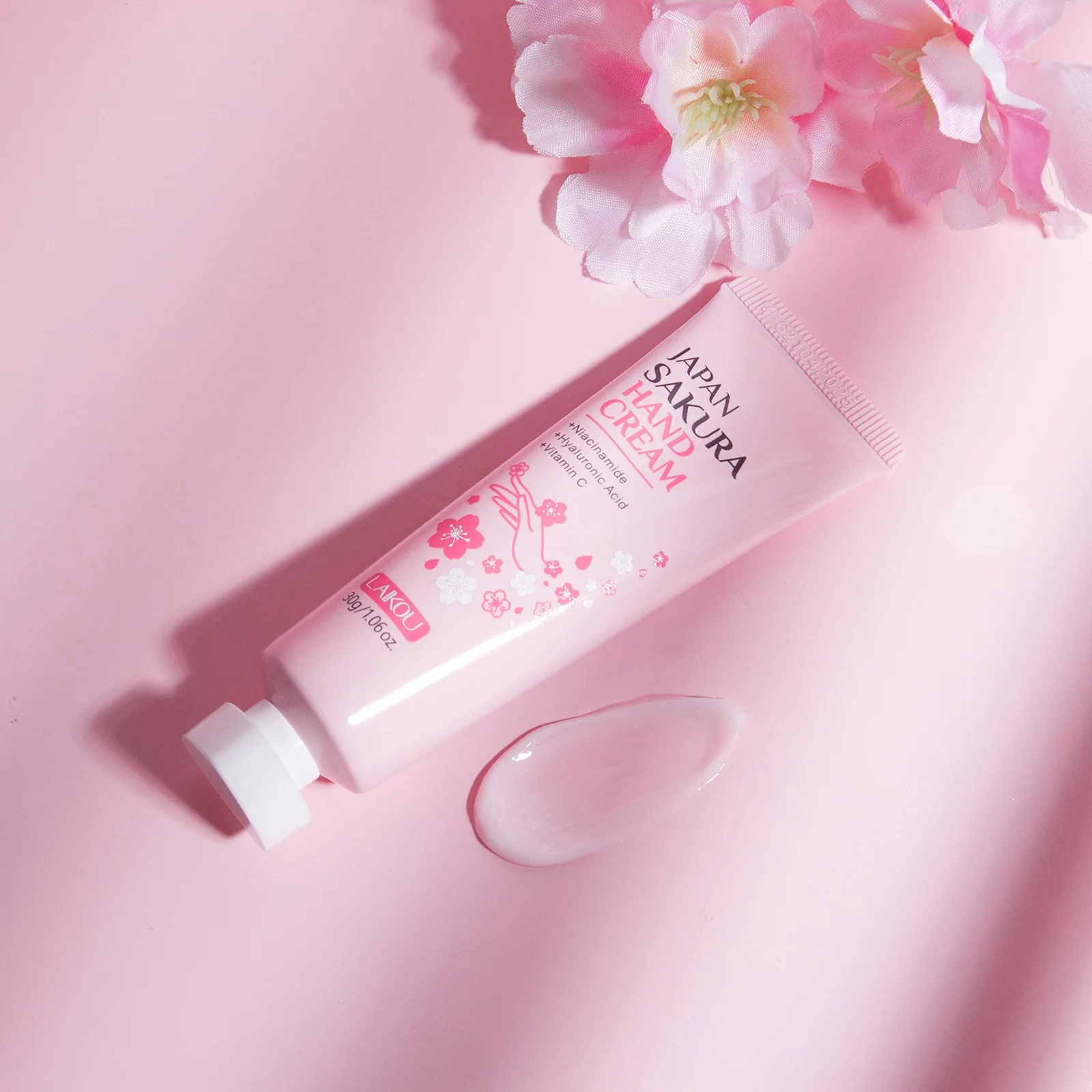 LAIKOU Sakura Hand Cream, Moisturizing Hydrating Hand Care for Dry Skin, Nourishing Softening Hand Lotion 30g Fast Absorbing